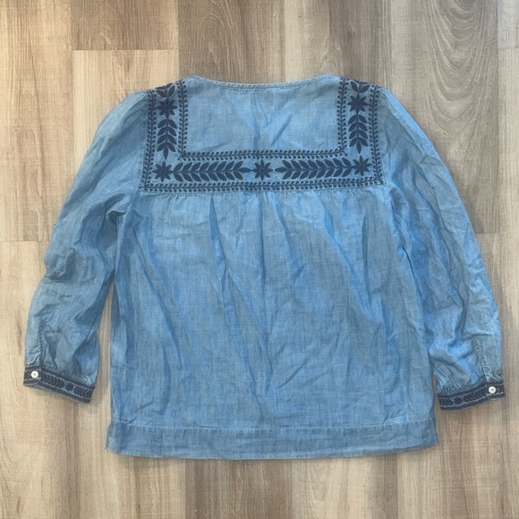 J. Crew Light Blue Embroidered Blouse - Picture 10 of 10